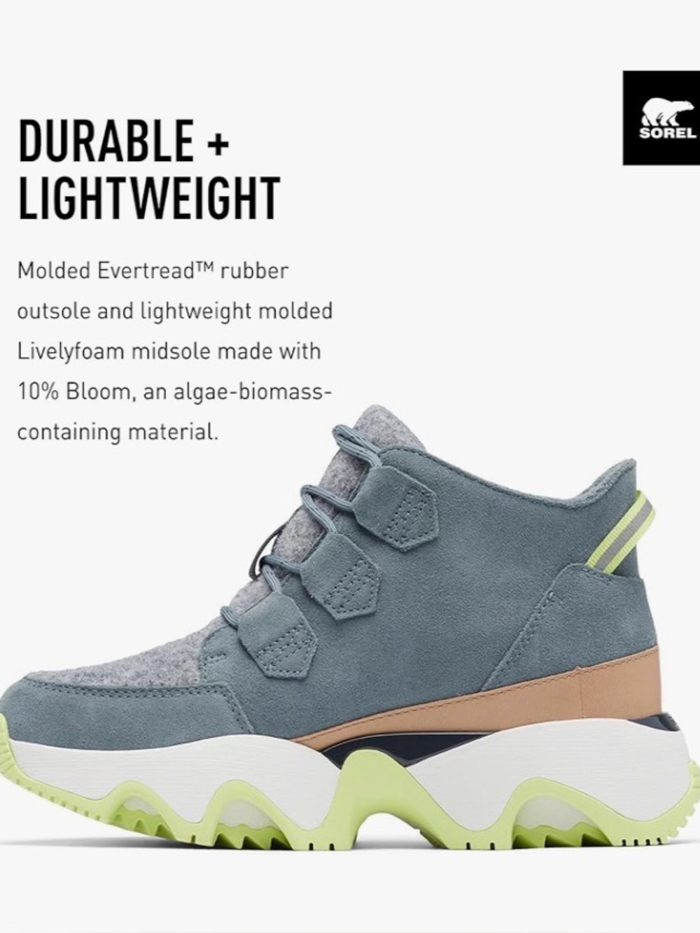 Sorel Womens Kinetic Impact Caribou Boots/Sneakers - Waterproof,Insulated, Suede - Picture 4 of 8